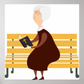 Alte Frau, die die Bibel liest Poster (Vorne)