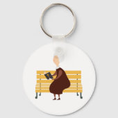 Alte Frau, die die Bibel liest Schlüsselanhänger (Vorderseite)