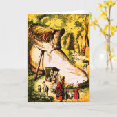 Alte Frau, die in einer Schuhgrüßkarte lebte Karte (Gelbe Blume)