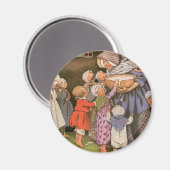 Alte Frau im Schuh Magnet (Vorderseite/Rückseite)