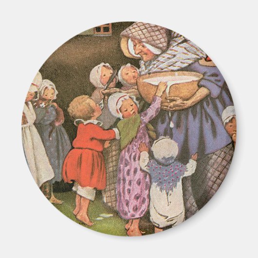 Alte Frau im Schuh Magnet (Vorne)