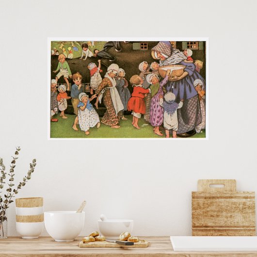 Alte Frau im Schuh Poster (Küche)