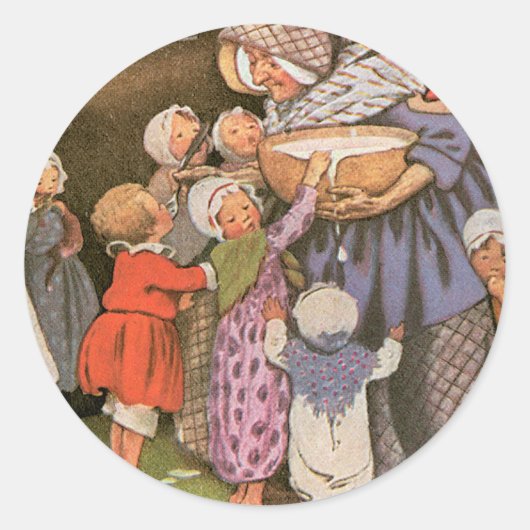 Alte Frau im Schuh Runder Aufkleber (Vorderseite)