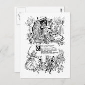 Alte Frau in einem Kinderzimmer-Rhym Postkarte (Vorne/Hinten)