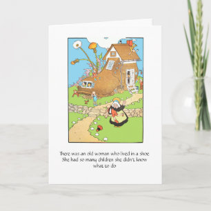 Alte Frau in einem Schuh, Gruß-Karte Karte