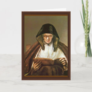 Alte Frau lesend, von Rembrandt Harmensz. Van Karte