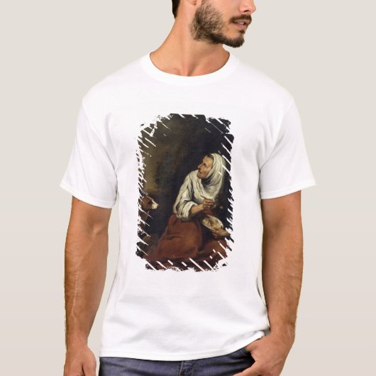 Alte Frau mit Hund T-Shirt (Vorderseite)
