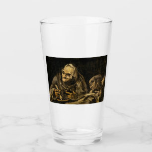 Alte Frau mit Skelett (Tod) (Francisco Goya) Glas