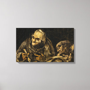 Alte Frau mit Skelett (Tod) (Francisco Goya) Leinwanddruck