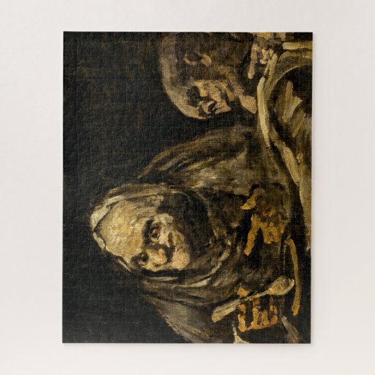 Alte Frau mit Skelett (Tod) (Francisco Goya) Puzzle (Vertikal)