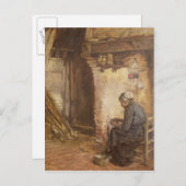 Alte Frau Peeling Kartoffeln Postkarte (Vorne/Hinten)