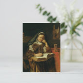 Alte Frau schlafen Postkarte (Stehend Vorderseite)