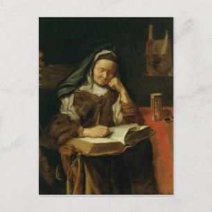 Alte Frau schlafen Postkarte