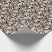 Alte Frau tanzt mit Hund Geschenkpapier (Ecke)