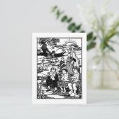 Alte Frau und Schuhputzhaus Kinderzimmer Rhyme Postkarte (Stehend Vorderseite)