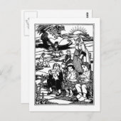 Alte Frau und Schuhputzhaus Kinderzimmer Rhyme Postkarte (Vorne/Hinten)