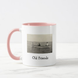 Alte Freunde Bootfahren Antikes Foto Kaffee Tasse