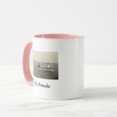 Alte Freunde Bootfahren Antikes Foto Kaffee Tasse (Vorderseite Links)