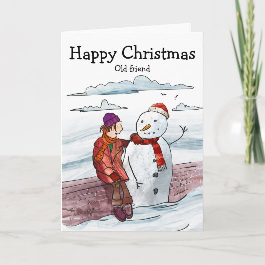 Alte Freunde zu Weihnachten Karte (Vorderseite)