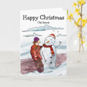 Alte Freunde zu Weihnachten Karte (Gelbe Blume)