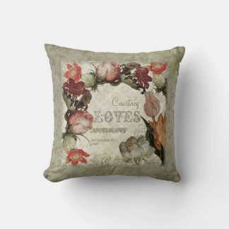 Alte Gartenanlage Vintage Blumenpracht Rose Helleb Kissen