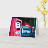 Alte Gas Pumpe u. GMC, die LKW bewirtschaften Karte (Gelbe Blume)