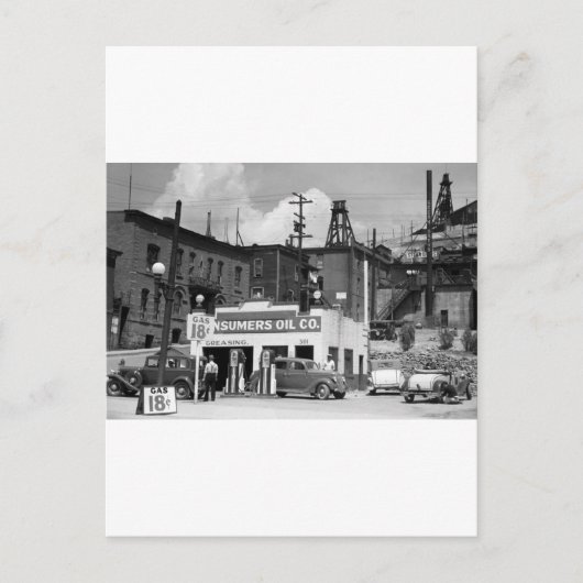Alte Gasstation, 1930er Postkarte (Vorderseite)
