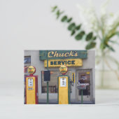 Alte Gasstation Postkarte (Stehend Vorderseite)