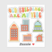 Alte Gebäude sind meine Vibe, historische Bewahrun Aufkleber (Blatt)