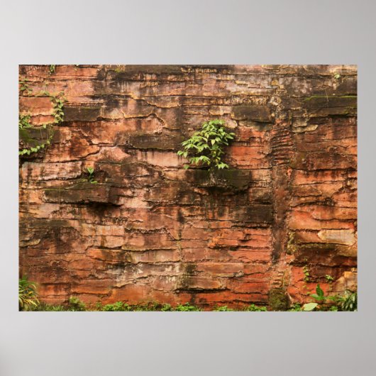 Alte gebrochene Backsteinwand Poster (Vorne)