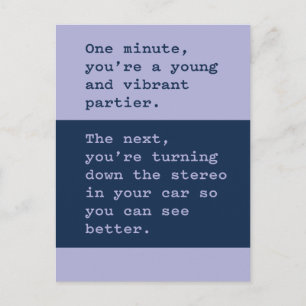 Alte Geburtstagsfeier: Musik herunterdrehen Postkarte