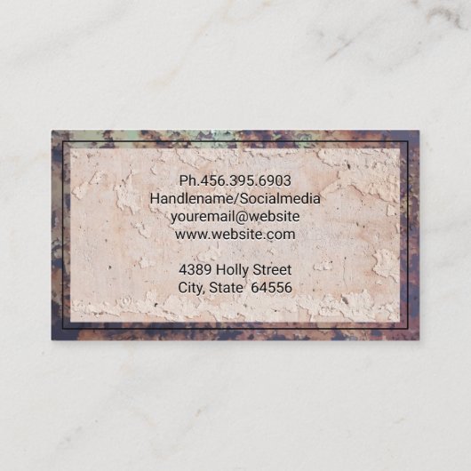 Alte gedrehte Metallgrenze | Textur der Wand Visitenkarte (Rückseite)