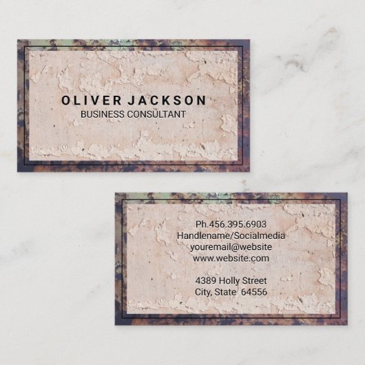 Alte gedrehte Metallgrenze | Textur der Wand Visitenkarte (Vorne/Hinten)