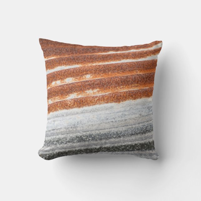 Alte gedrehte Zinkoberflächen-Textur Kissen (Vorderseite)