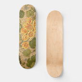 Alte gelbe Blumen Skateboard (Vorderseite)