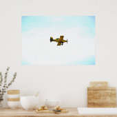 Alte Gelbe Prop Propeller Flugzeug Fotokunst Poster (Küche)