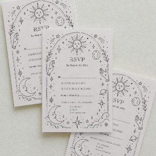 Alte Geld-Himmlische Hochzeits-Traditionelle RSVP- Begleitkarte