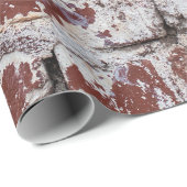 Alte gemalte Ziegelwand mit weißem Peeling Geschenkpapier (Rolleneckpunkt)