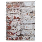 Alte gemalte Ziegelwand mit weißem Peeling Notizblock (Vorderseite)