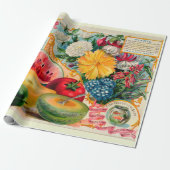 Alte Gemüse- Obst- Blumensaatgutwerbung Geschenkpapier (Ungerollt)