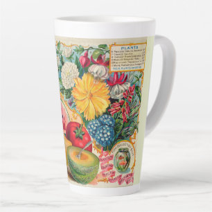 Alte Gemüse- Obst- Blumensaatgutwerbung Milchtasse