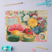 Alte Gemüse- Obst- Blumensaatgutwerbung Seidenpapier (Basteln)