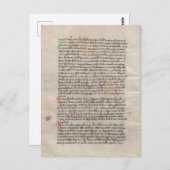 Alte Geschichte Chronik mittelalterliches Manuskri Postkarte (Vorne/Hinten)