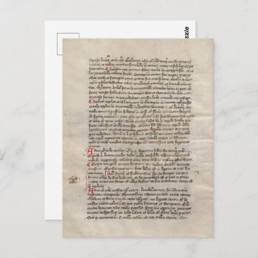 Alte Geschichte Chronik mittelalterliches Manuskri Postkarte (Vorne/Hinten)
