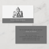 Alte gezeichnete Kirche, Christentum, Religiöse Visitenkarte (Vorne/Hinten)