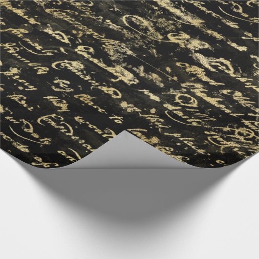 Alte Gold Handschrift, anpassbare Hintergrundfarbe Geschenkpapier (Ecke)