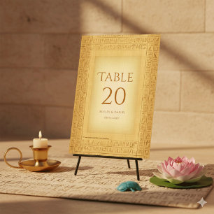 Alte Gold-Hieroglyphen-Motive Ägyptische Hochzeit Tischnummer