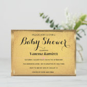 Alte goldene Eleganz Einladung (Stehend Vorderseite)