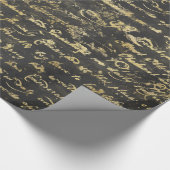 Alte Goldhandschrift mit beschädigtem schwarzen Hi Geschenkpapier (Ecke)