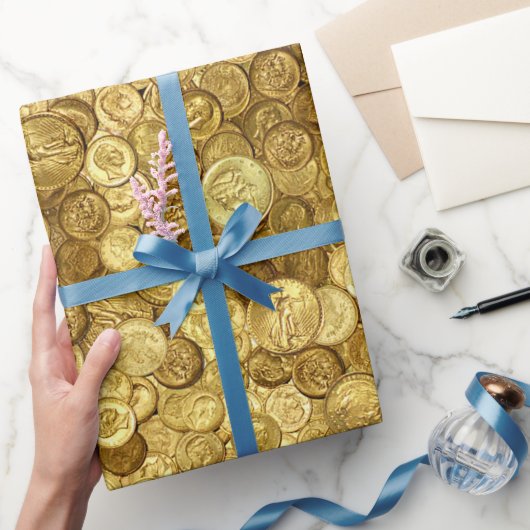 Alte Goldmünzen Geschenkpapier (Schenken)